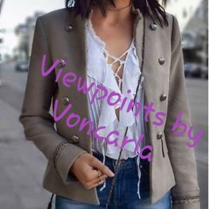 Zara Velvet Military Fashion Icon Blazer